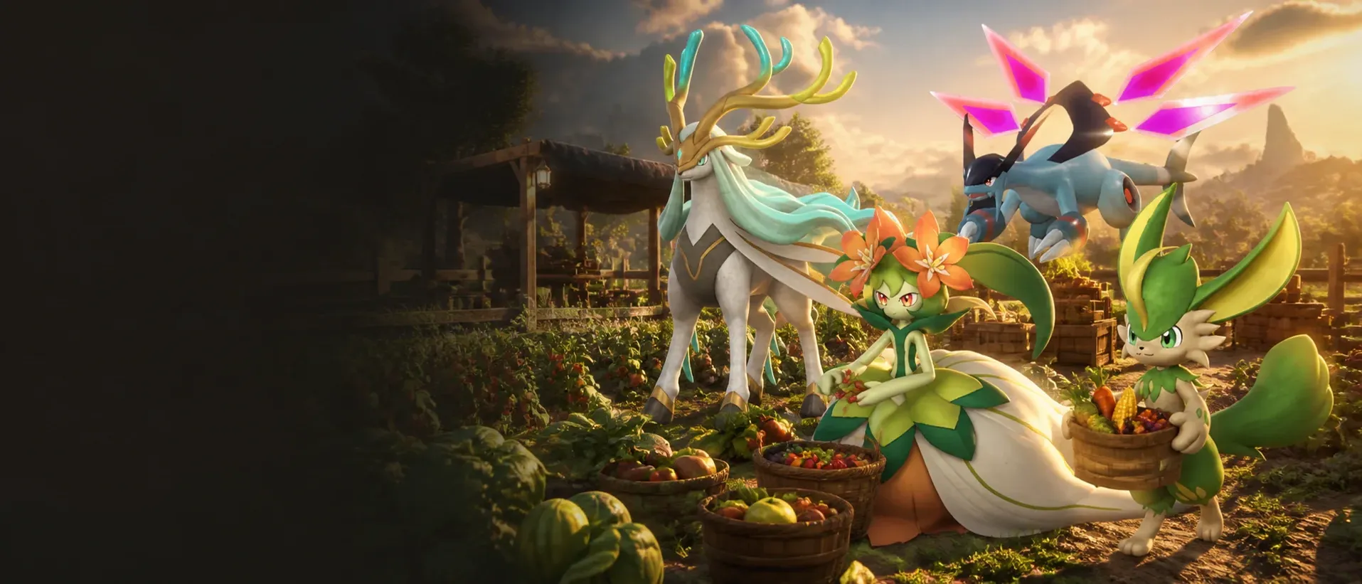 Palworld Pals gathering crops at a working base