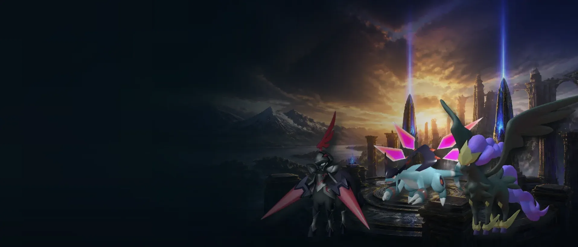 Legendary Palworld Pals assembled in a dramatic landscape