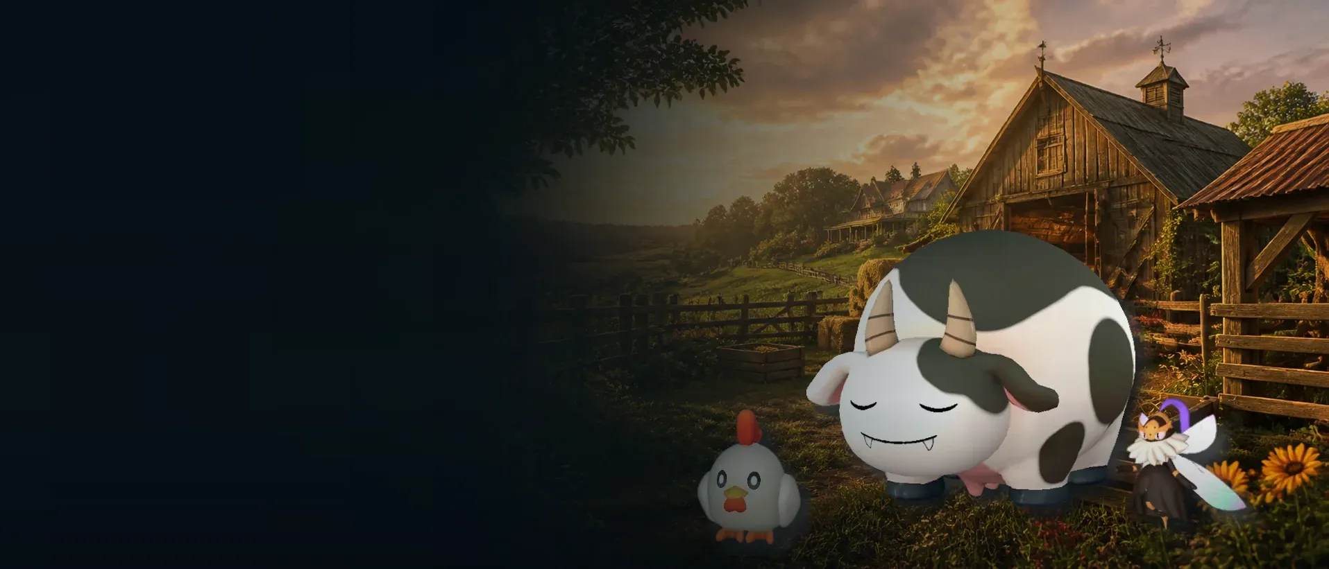 Chikipi, Mozzarina, Beegarde, and other Palworld Ranch Pals at a farm base